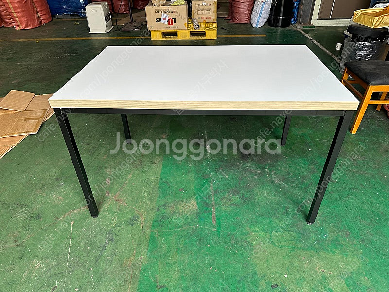 식당 카페 레스토랑 스터디카페 등 깔끔한 업소용 식탁 테이블 화이트자작집성엣지--5